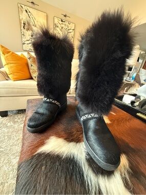 OSCAR SPORT ITALIAN Real Fur Winter Boots SZ 39